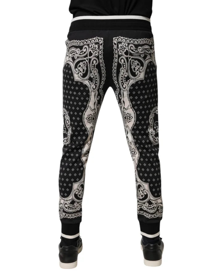 Dolce & Gabbana Black Cotton Bandana Jogger Sweatpants Pants