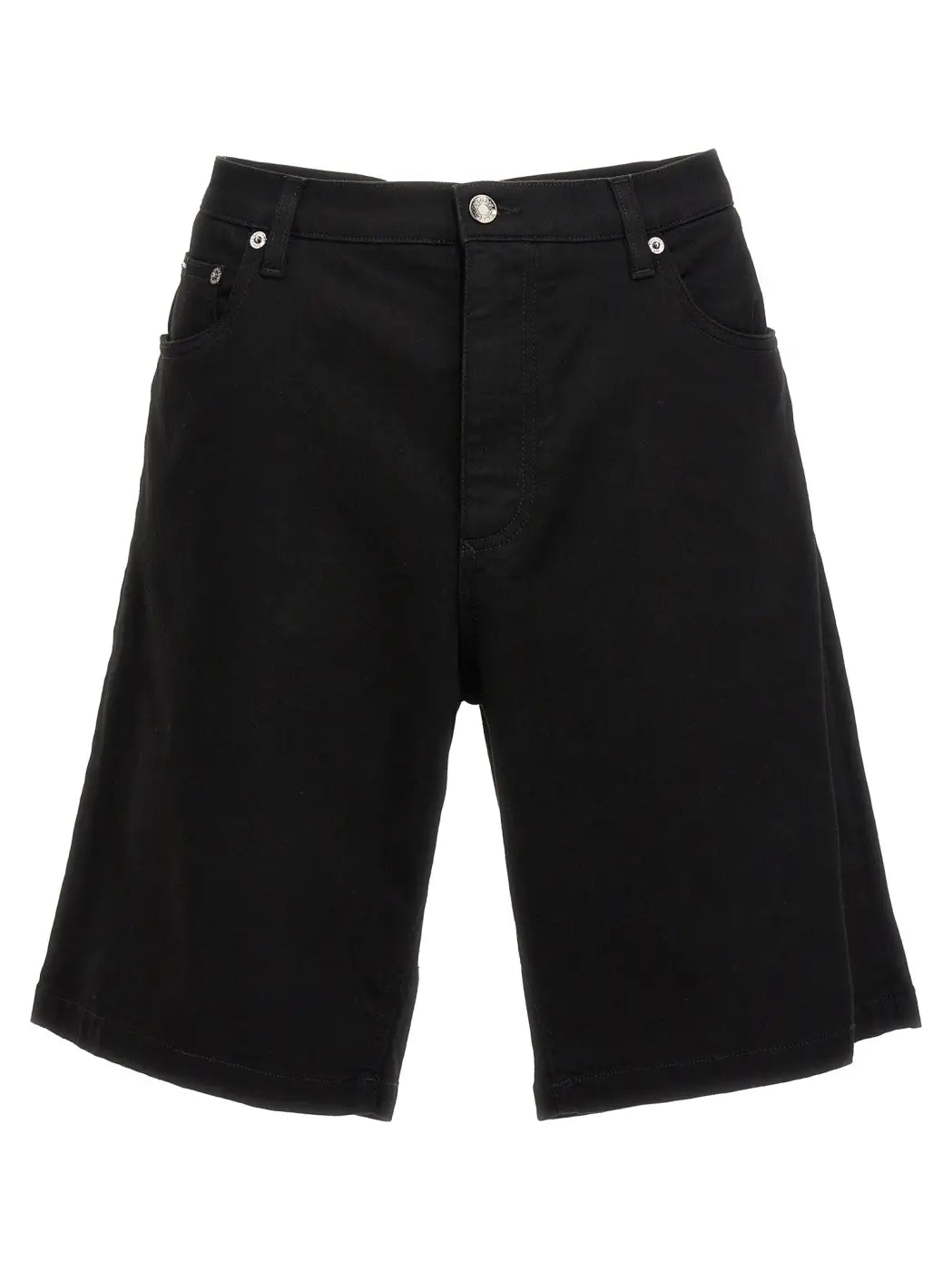 Dolce & Gabbana Black Cotton Bermuda Shorts