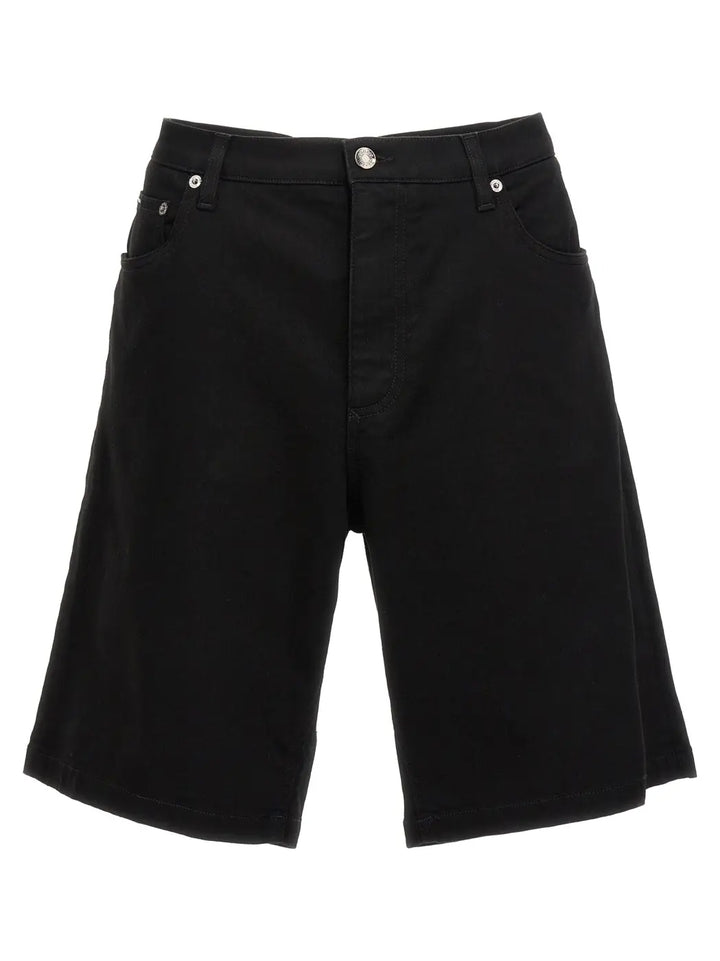 Dolce &amp; Gabbana Black Cotton Bermuda Shorts