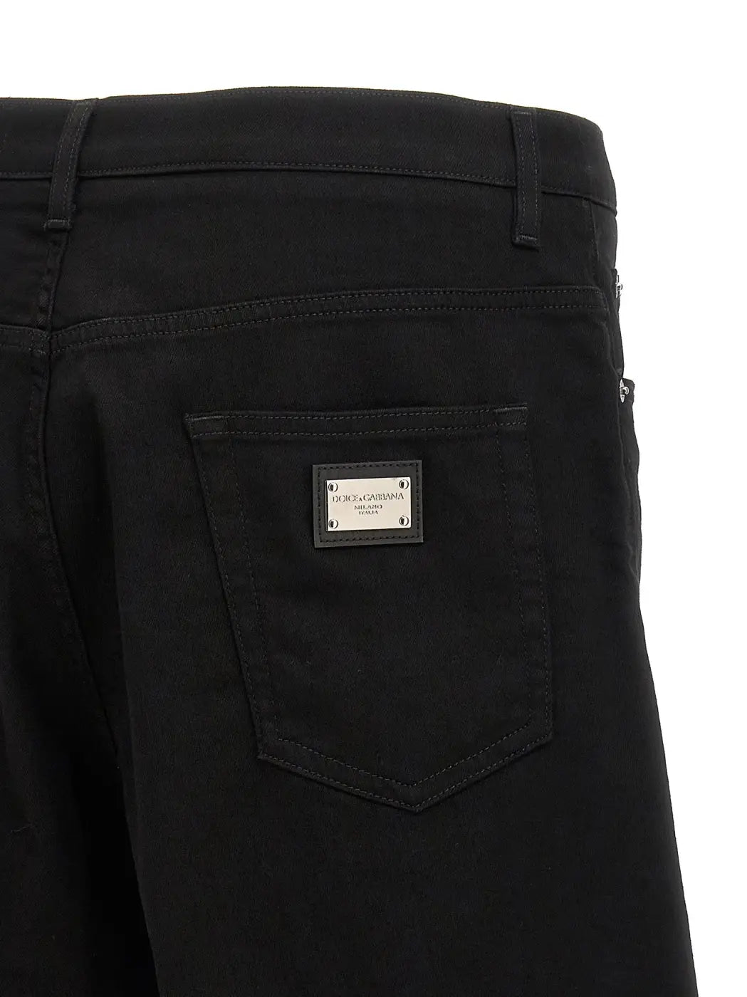 Dolce &amp; Gabbana Black Cotton Bermuda Shorts