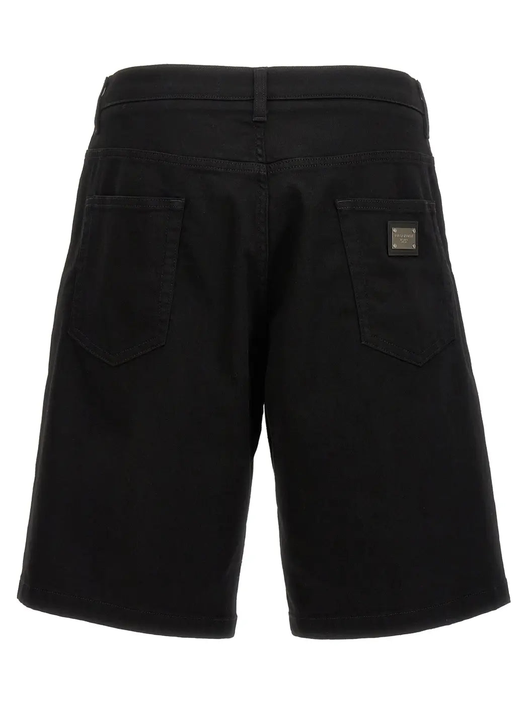 Dolce &amp; Gabbana Black Cotton Bermuda Shorts