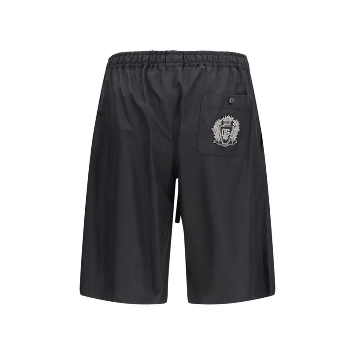 Dolce & Gabbana Black Cotton Bermuda Shorts