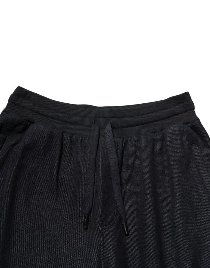 Dolce & Gabbana Black Cotton Blend Drawstring Jogger Pants