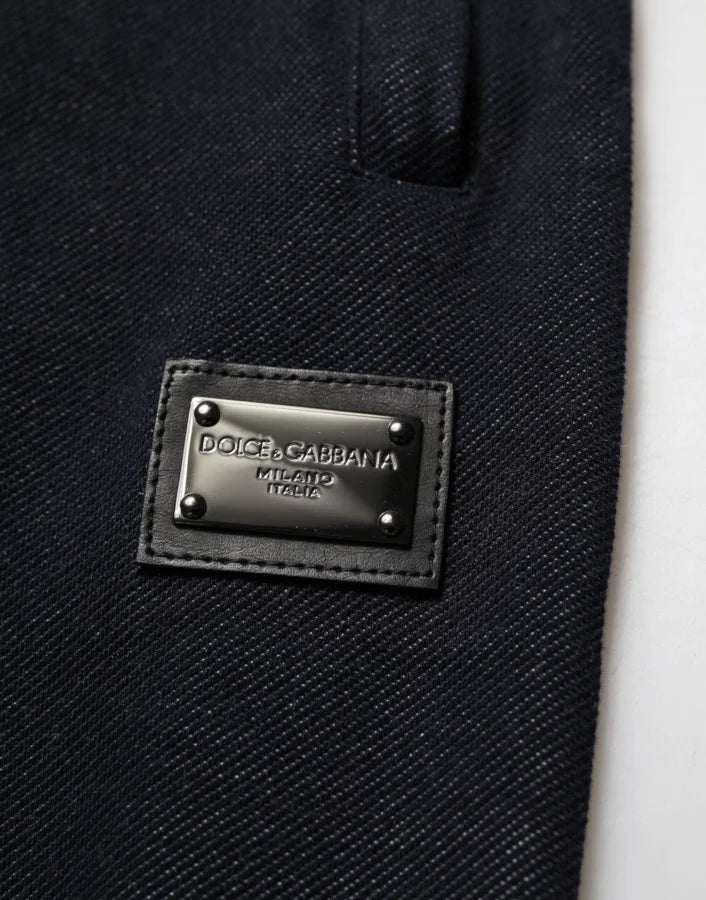 Dolce & Gabbana Black Cotton Blend Drawstring Jogger Pants