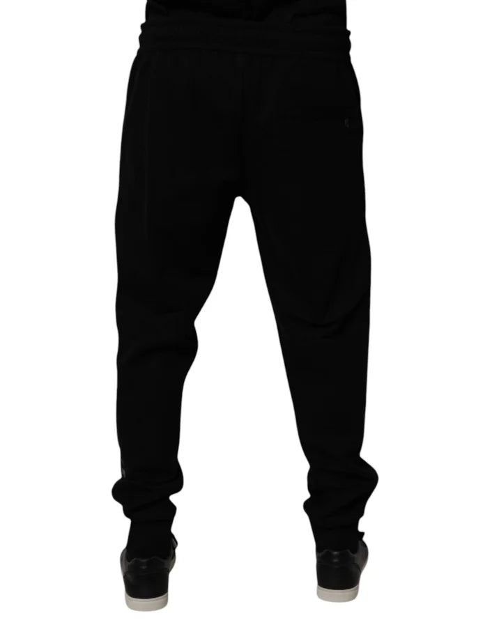 Dolce & Gabbana Black Cotton Blend Jogger Sweatpants Pants
