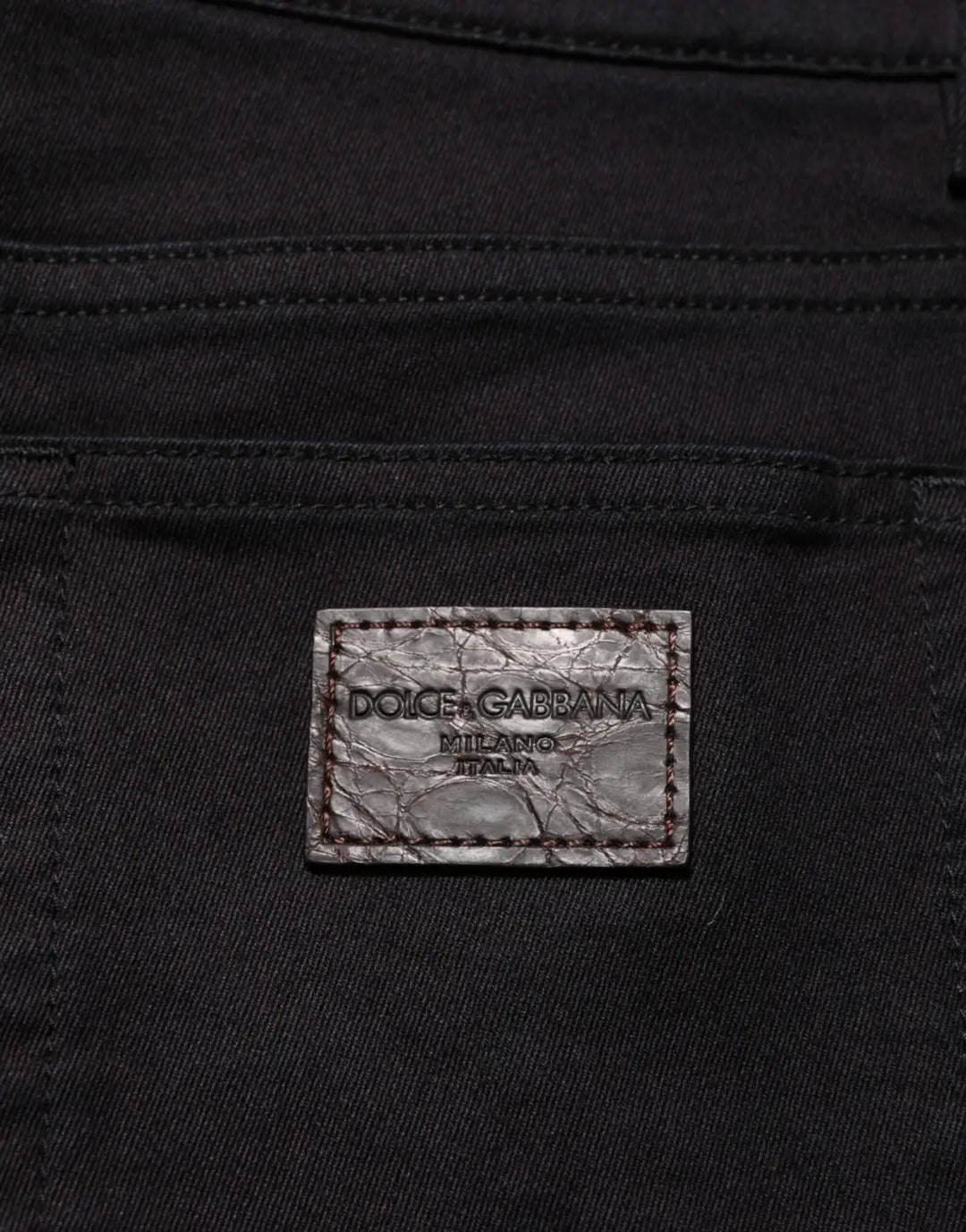 Dolce &amp; Gabbana Black Cotton Blend Skinny Men Trouser Pants