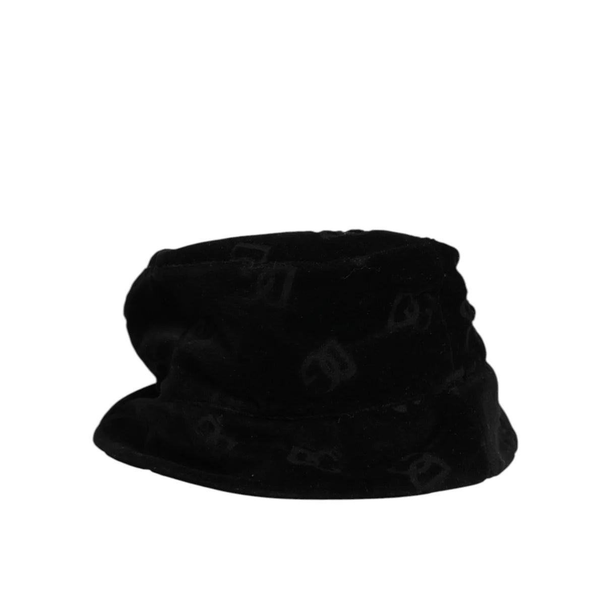 Dolce & Gabbana Black Cotton Bucket Hat with Suede Detailing