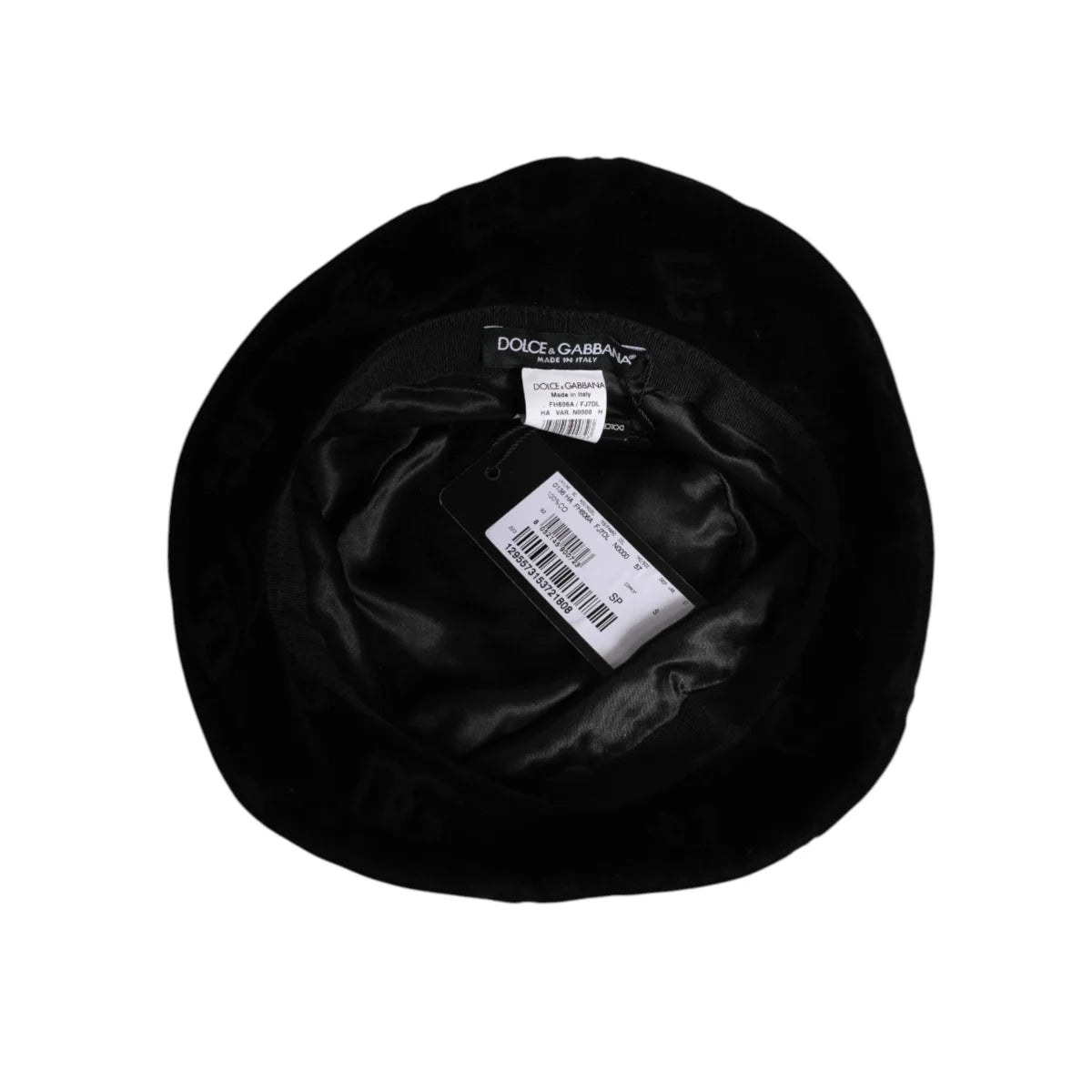 Dolce & Gabbana Black Cotton Bucket Hat with Suede Detailing