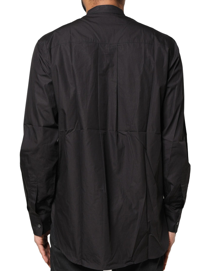 Dolce &amp; Gabbana Black Cotton Button Down Men Casual Shirt