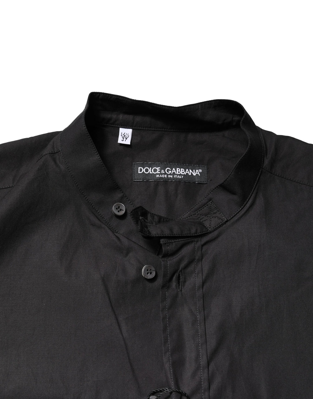 Dolce &amp; Gabbana Black Cotton Button Down Men Casual Shirt