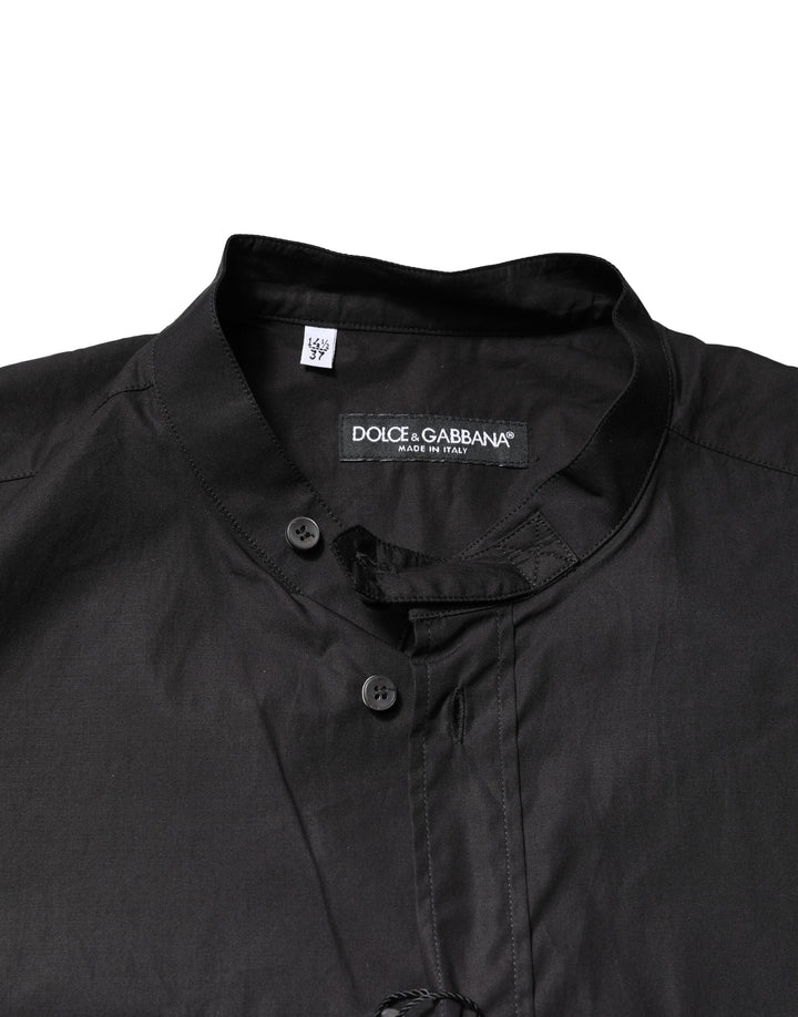 Dolce &amp; Gabbana Black Cotton Button Down Men Casual Shirt