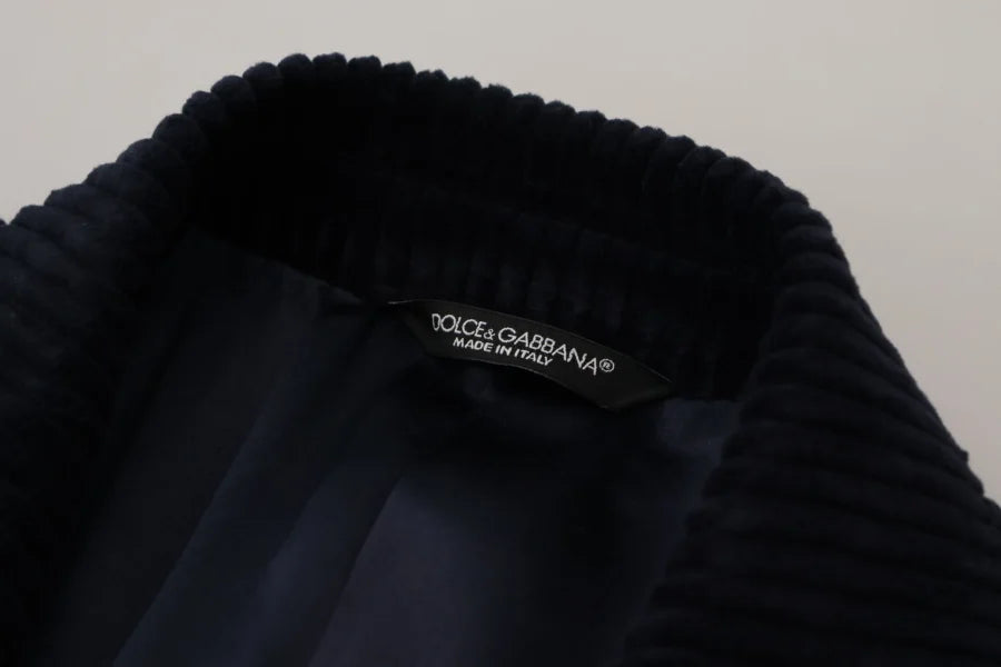 Dolce & Gabbana Black Cotton Cardigan Long Coat Men Jacket