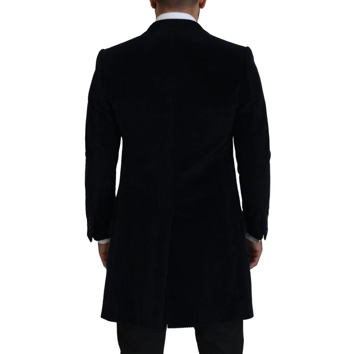 Dolce & Gabbana Black Cotton Cardigan Long Coat Men Jacket