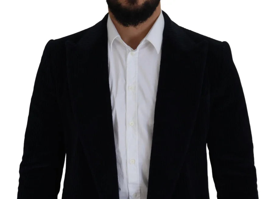 Dolce & Gabbana Black Cotton Cardigan Long Coat Men Jacket