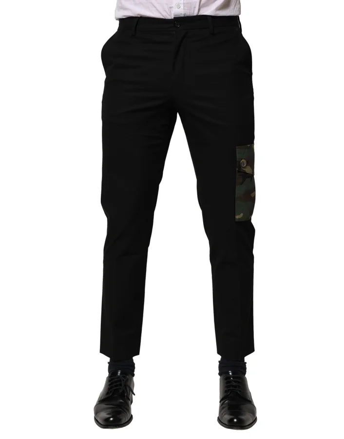 Dolce & Gabbana Black Cotton Cargo Dress Men Pants