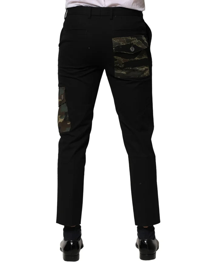 Dolce & Gabbana Black Cotton Cargo Dress Men Pants