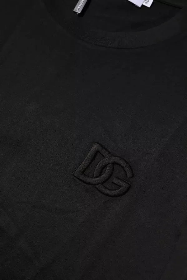 Dolce & Gabbana Black Cotton Crew Neck Short Sleeves T-shirt