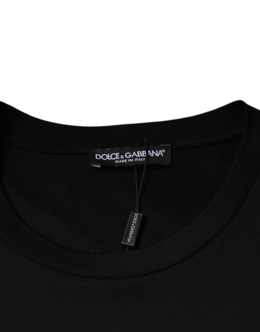Dolce &amp; Gabbana Black Cotton Crew Neck Short Sleeves T-shirt