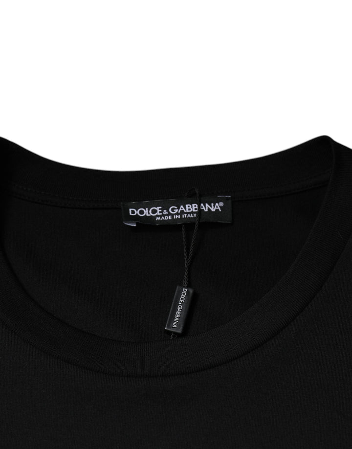 Dolce &amp; Gabbana Black Cotton Crew Neck Short Sleeves T-shirt