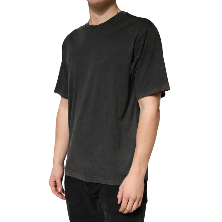 Dolce & Gabbana Black Cotton Crewneck Short Sleeve T-Shirt