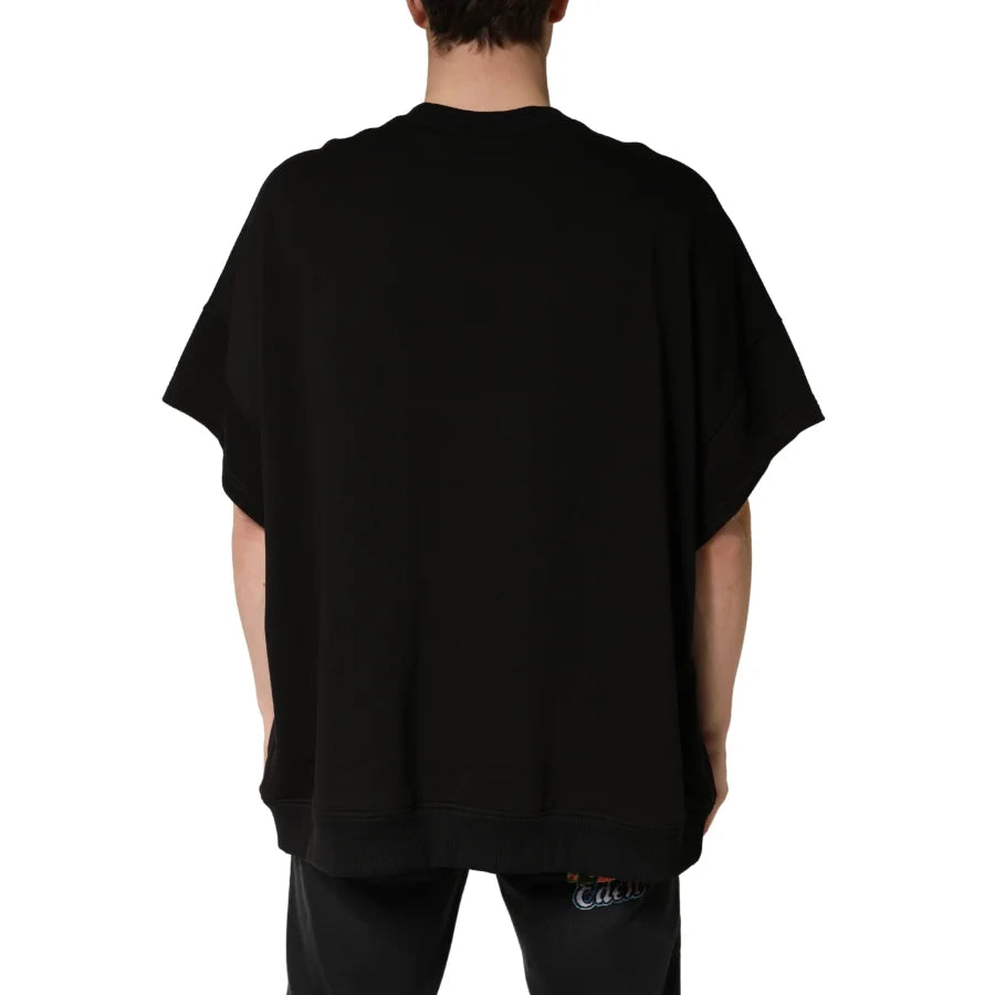 Dolce & Gabbana Black Cotton Crewneck Short Sleeve T-Shirt