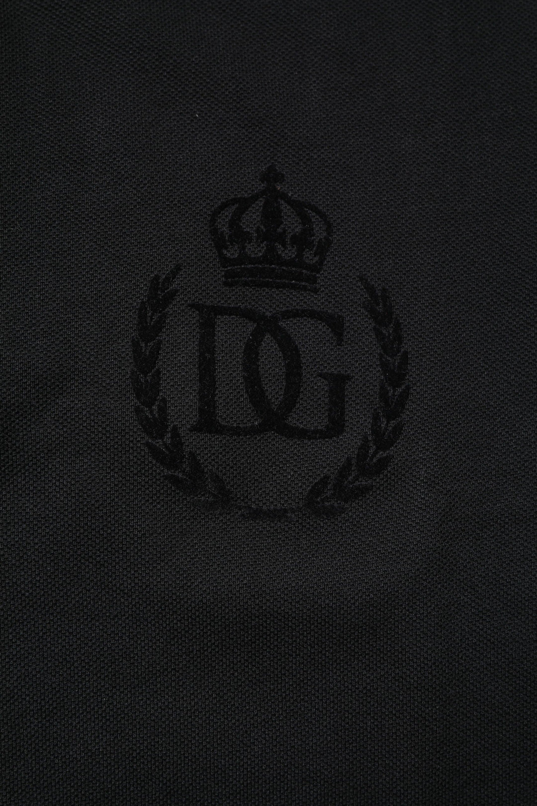 Dolce &amp; Gabbana Black Cotton Dg Logo Collared Polo T-shirt