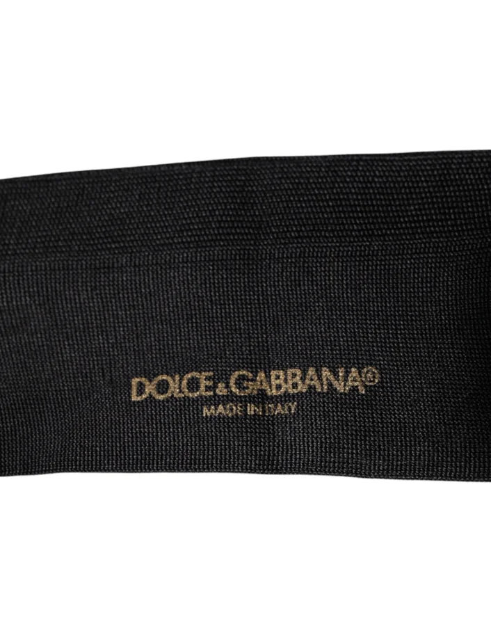 Dolce & Gabbana Black Cotton DG Logo Mid Calf Men Socks