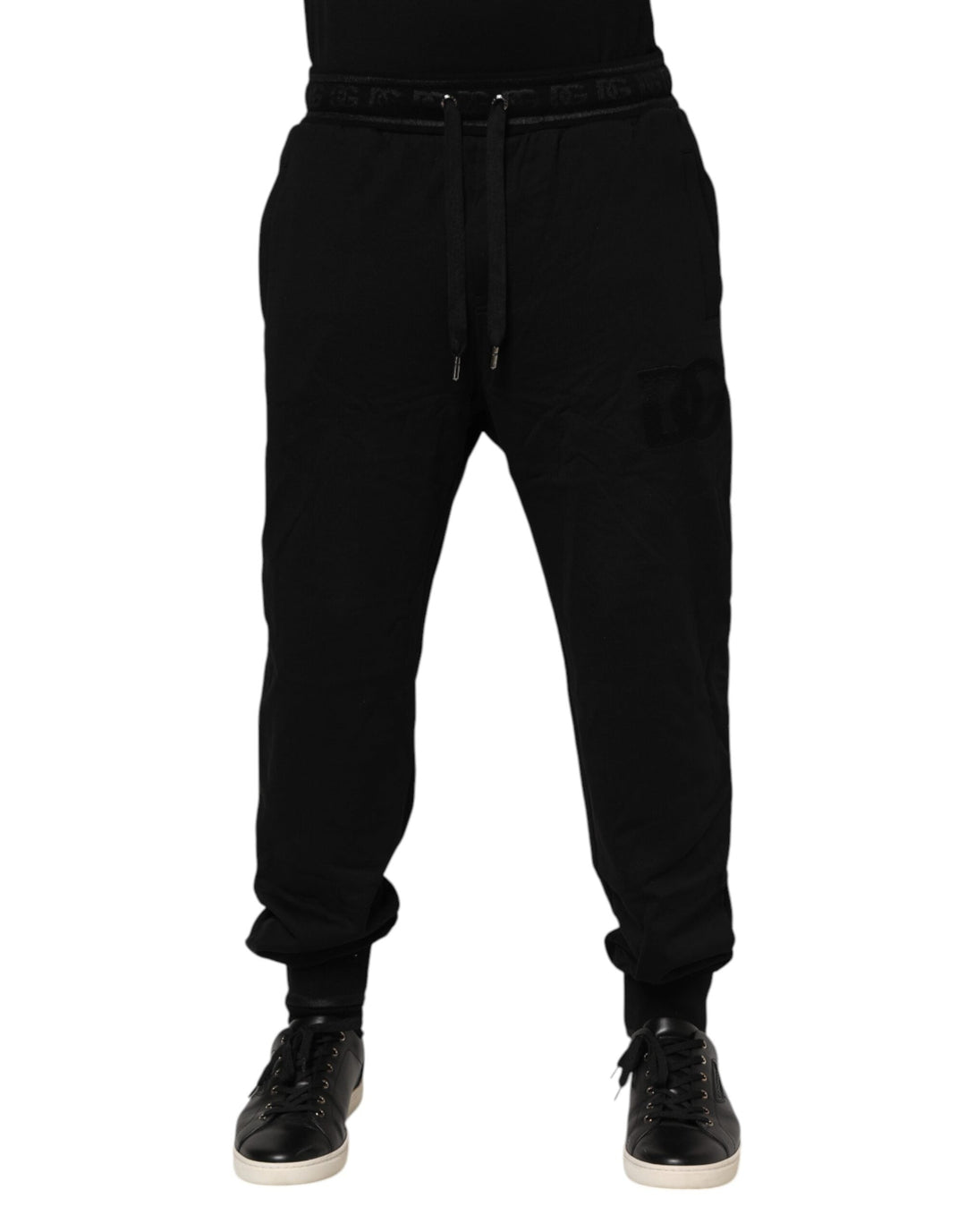 Dolce &amp; Gabbana Black Cotton Drawstring Jogger Pants