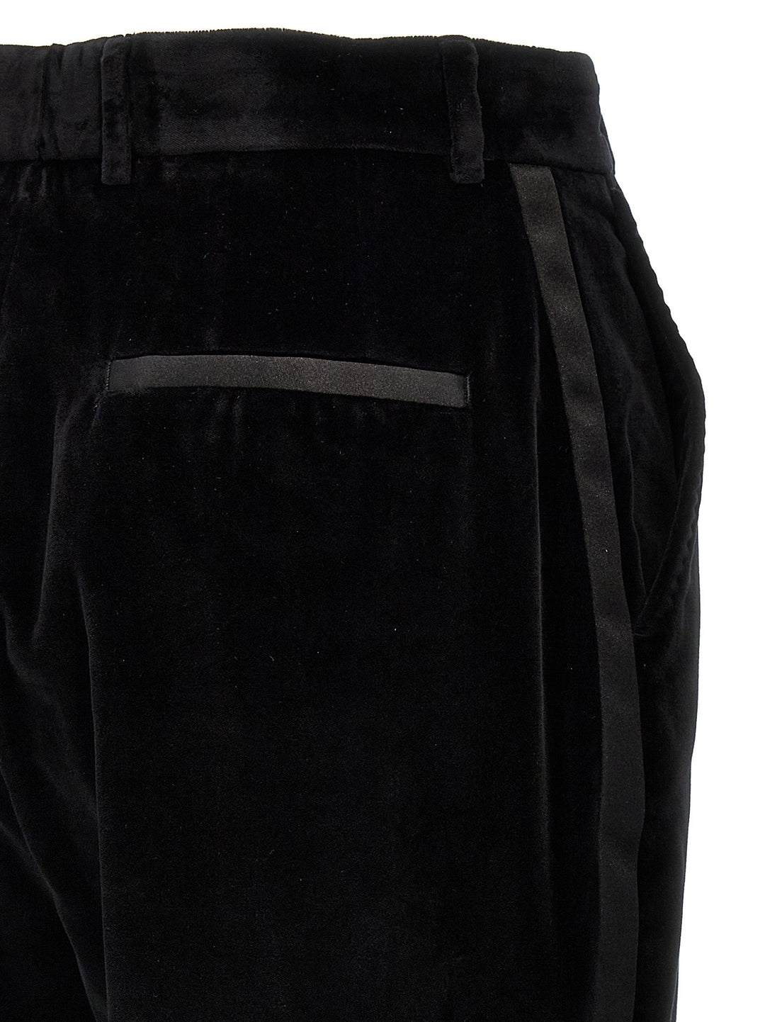 Dolce &amp; Gabbana Black Cotton Dress Pants