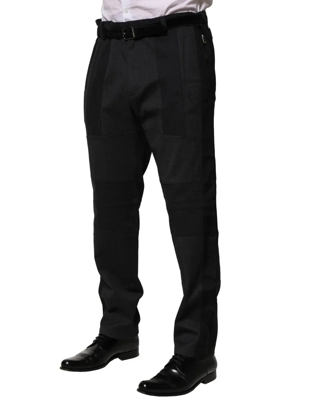 Dolce &amp; Gabbana Black Cotton Dress Slim Formal Pants