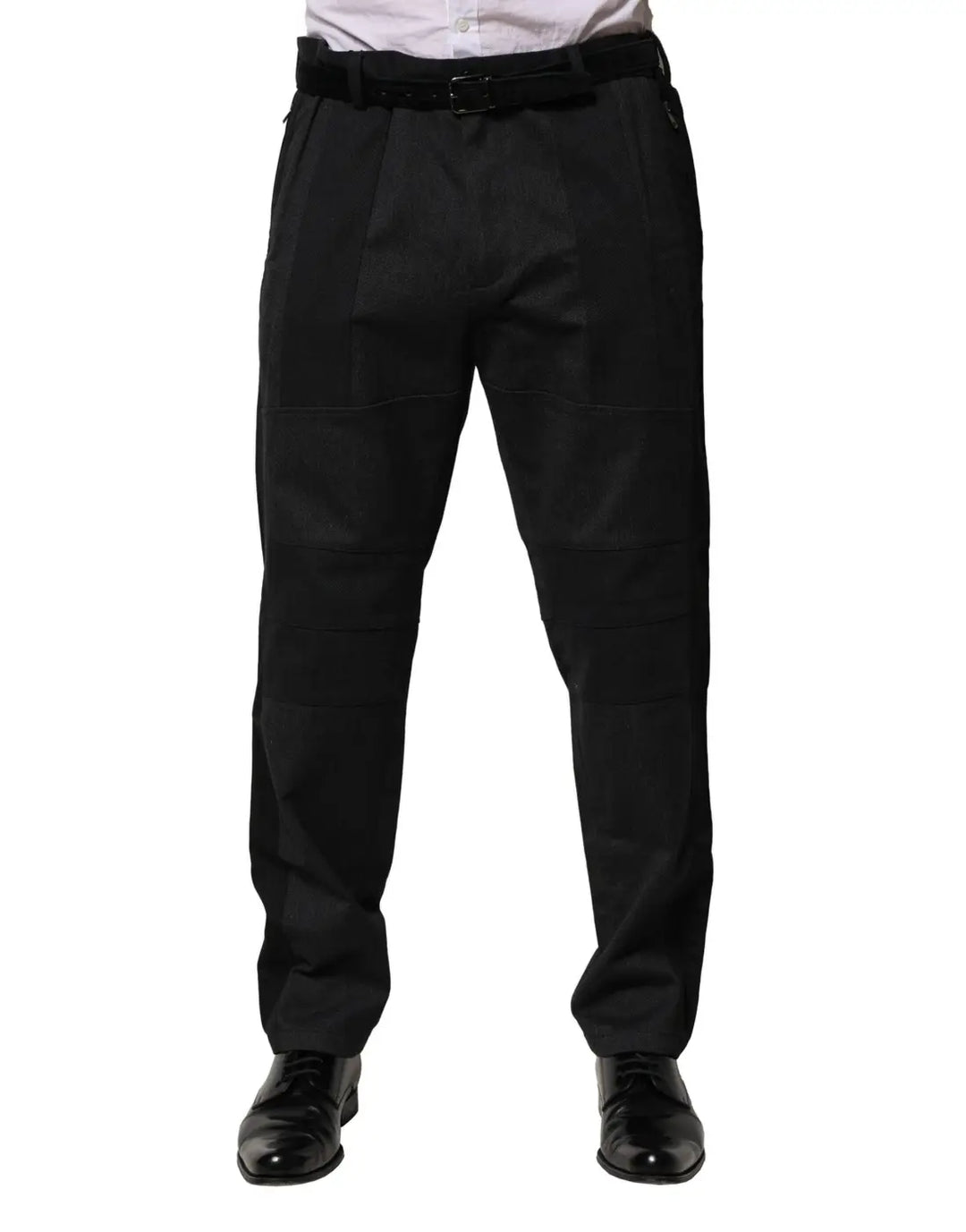 Dolce &amp; Gabbana Black Cotton Dress Slim Formal Pants