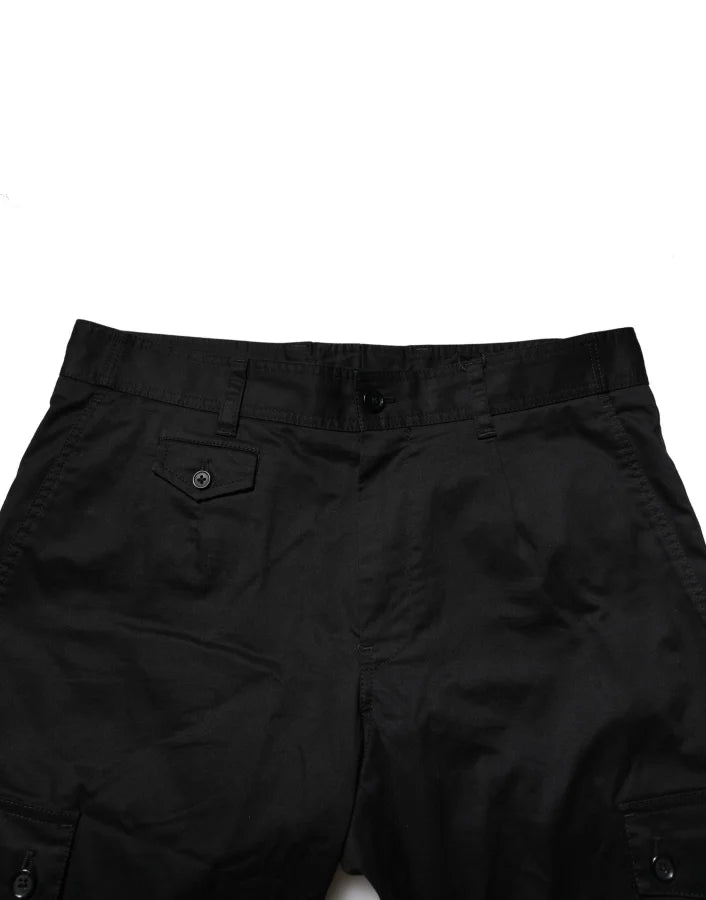 Dolce & Gabbana Black Cotton Dress Slim Formal Pants