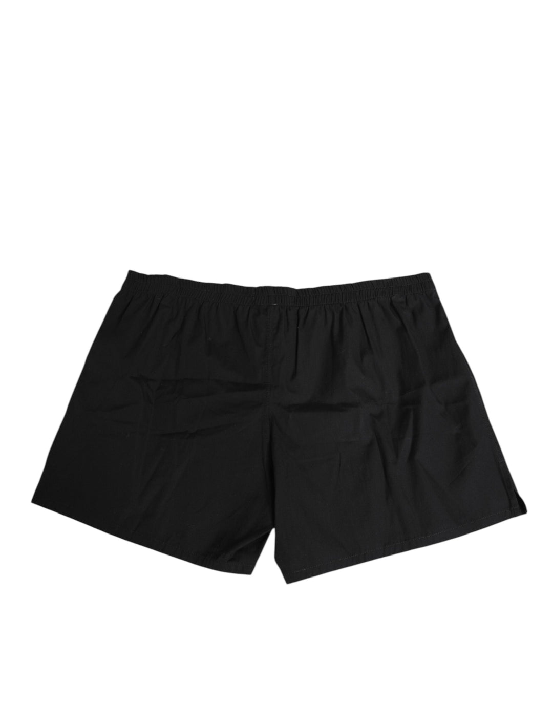 Dolce &amp; Gabbana Black Cotton Elastic Waistband Button Swimwear