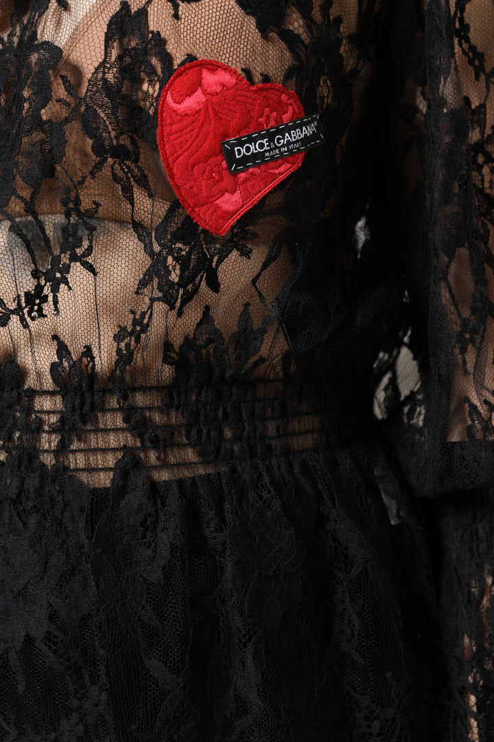 Dolce &amp; Gabbana Blouses - Women’s Black Cotton Floral Lace Women Blouse Top