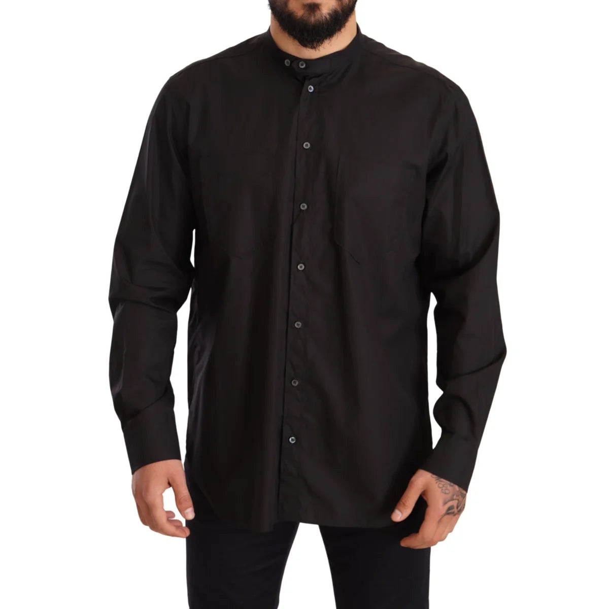 Dolce & Gabbana Black Cotton Formal Dress Shirt for Men