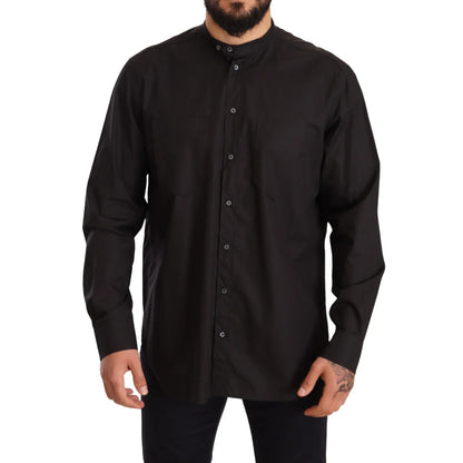 Dolce & Gabbana Black Cotton Formal Dress Shirt for Men