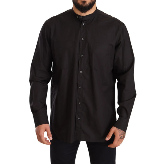 Dolce & Gabbana Black Cotton Formal Dress Shirt for Men