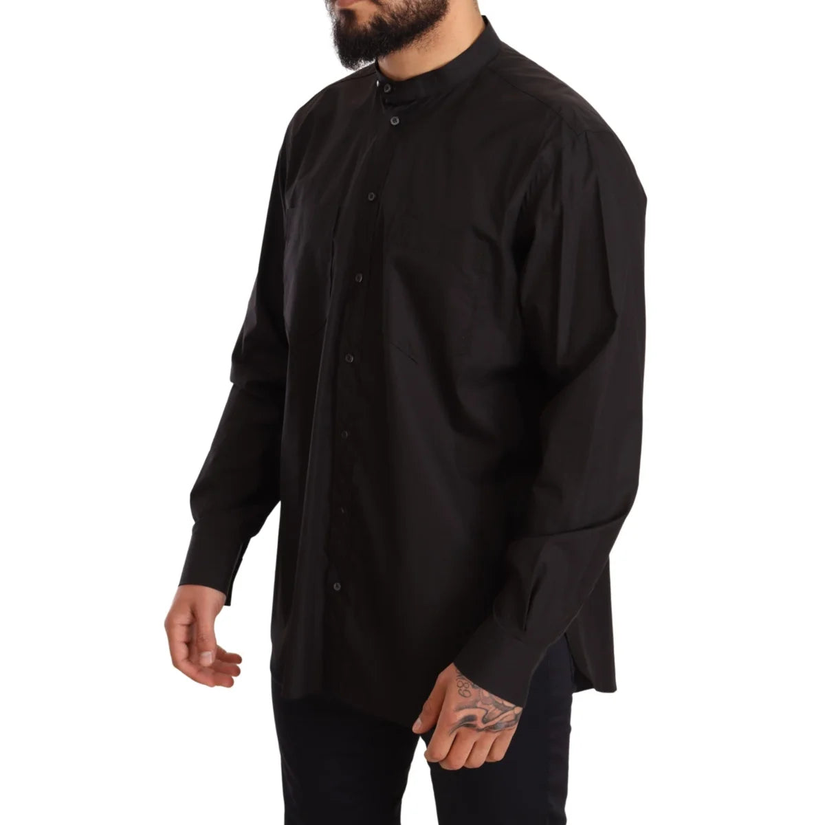 Dolce & Gabbana Black Cotton Formal Dress Shirt for Men