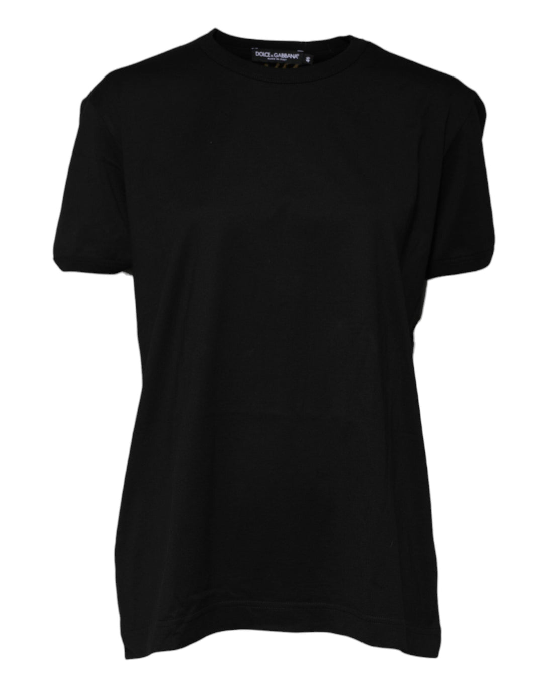 Dolce &amp; Gabbana T-Shirts - Black Cotton Goodluck Tee Crew Neck T-shirt