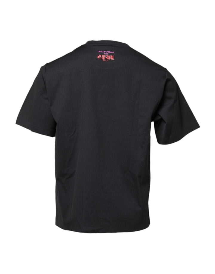 Dolce &amp; Gabbana Black Cotton Graphic Print Crew Neck T-shirt