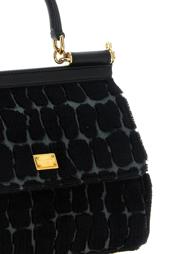 Dolce &amp; Gabbana Black Cotton Handbag