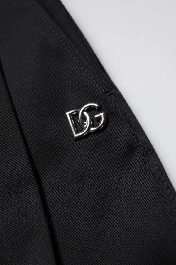 Dolce & Gabbana Black Cotton HighWaist Wide Leg Pants