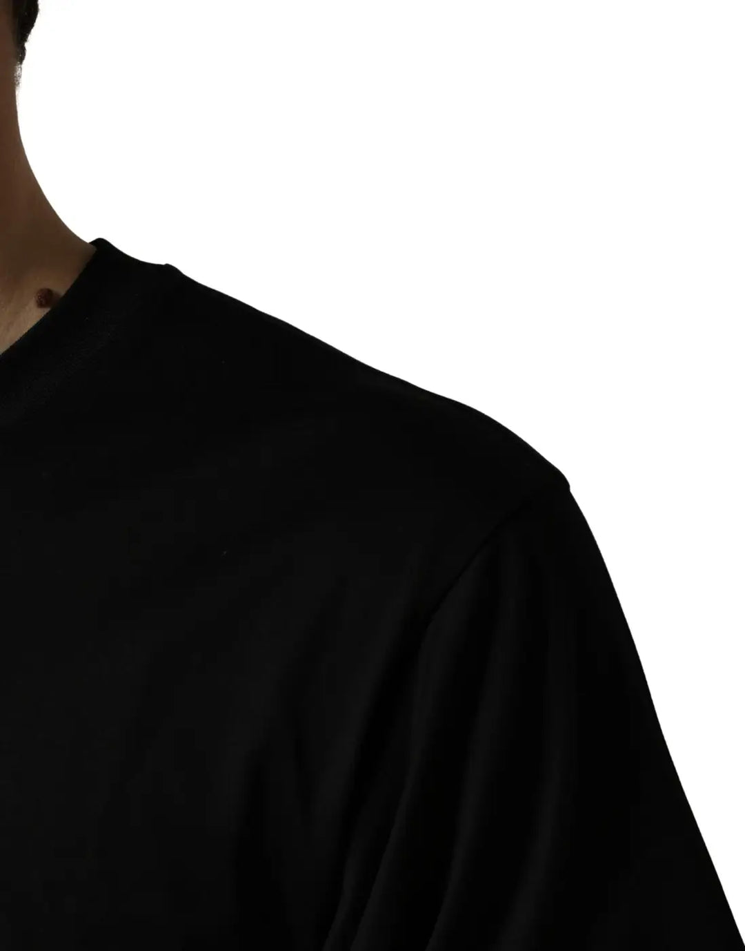 Dolce &amp; Gabbana Black Cotton Jersey Logo Patch Crew Neck T-shirt