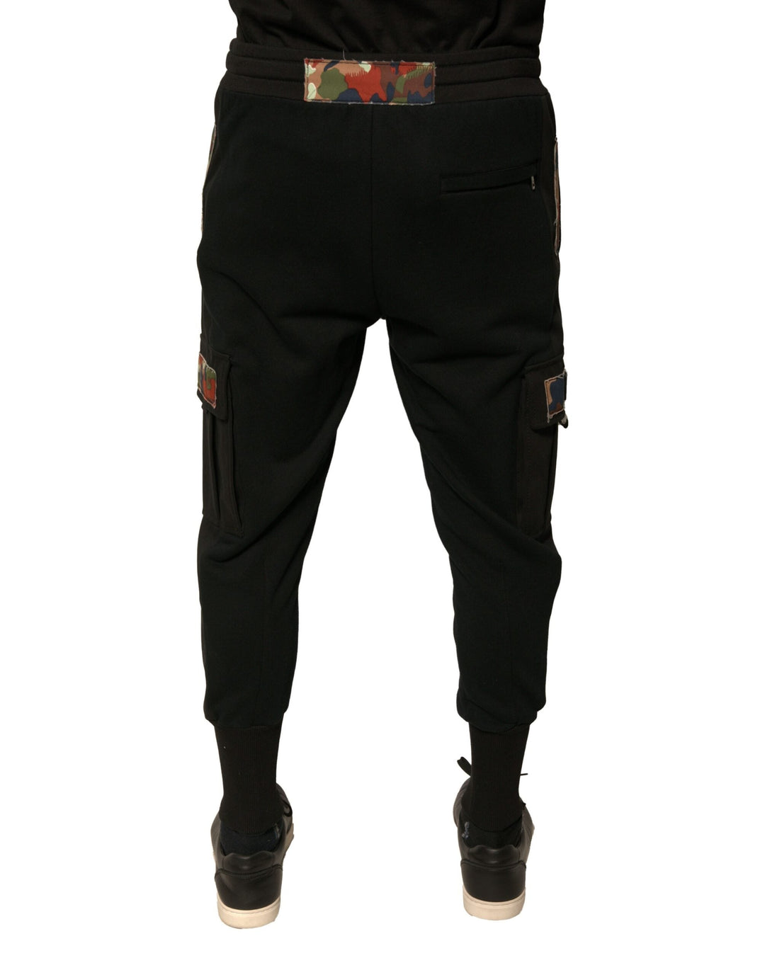 Dolce &amp; Gabbana Black Cotton Jogger Cargo Sweatpants Pants