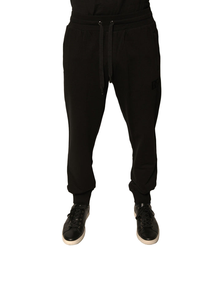Dolce &amp; Gabbana Black Cotton Jogger Men Sweatpants Pants