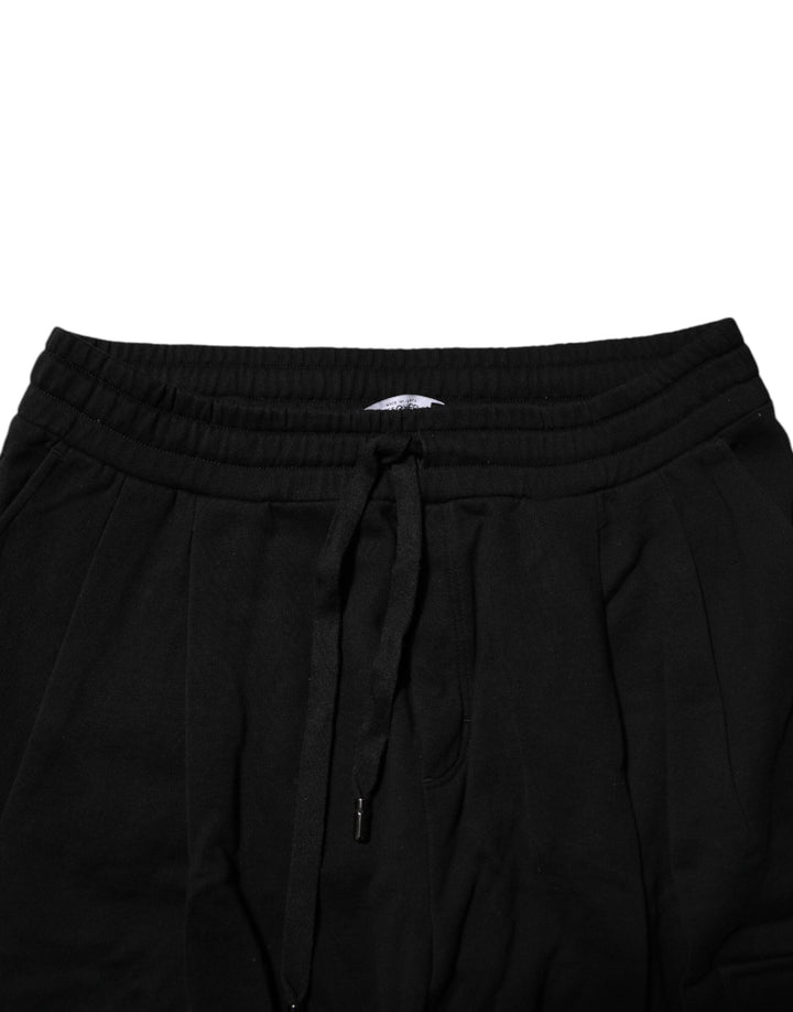 Dolce &amp; Gabbana Black Cotton Logo Jogger Sweatpants Pants