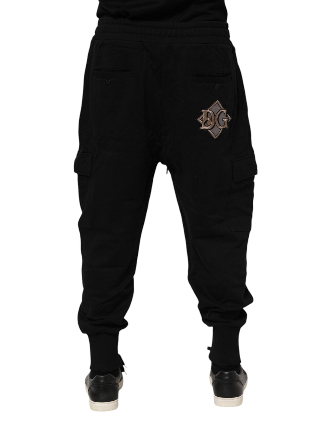 Dolce &amp; Gabbana Black Cotton Logo Jogger Sweatpants Pants