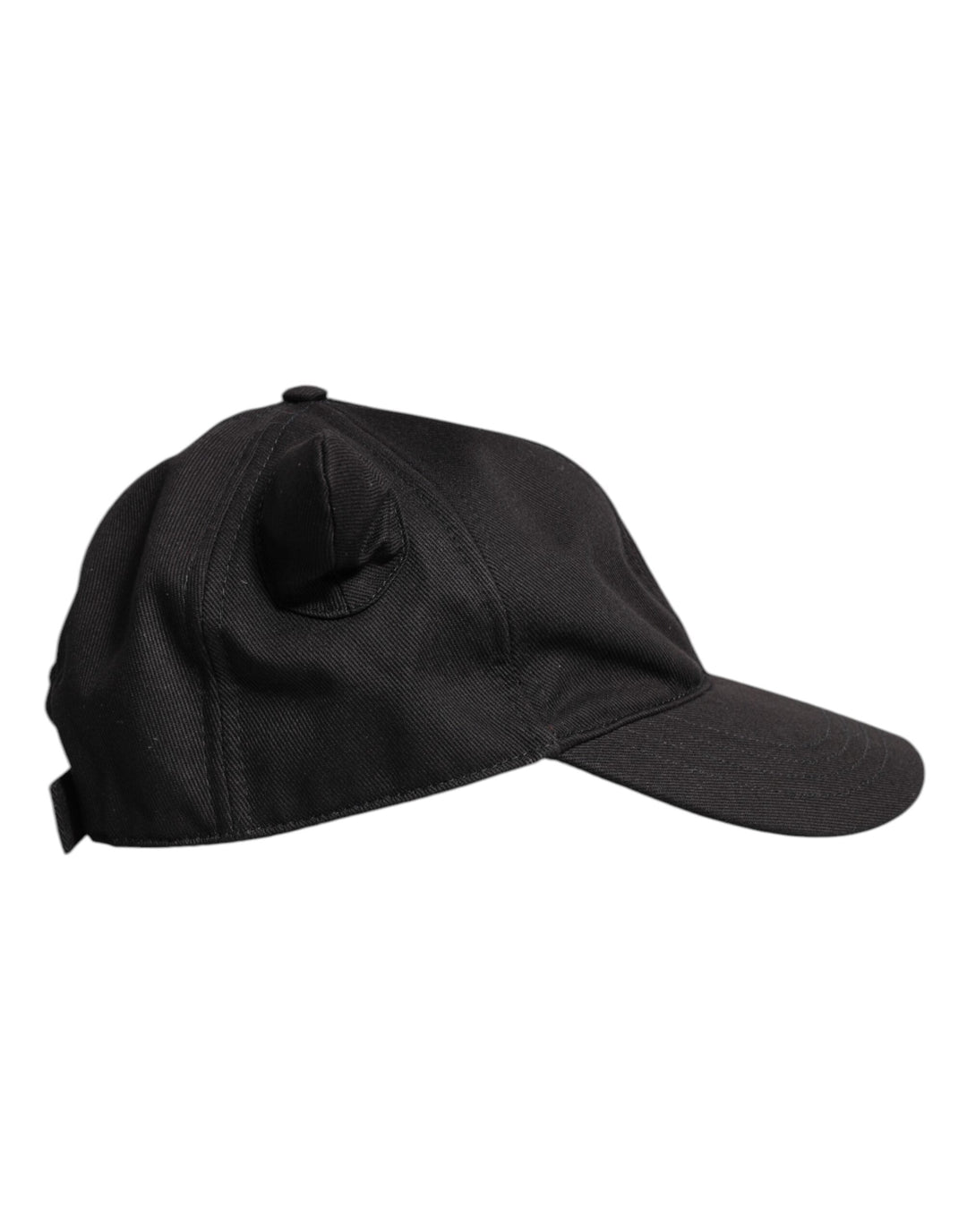 Dolce &amp; Gabbana Black Cotton Logo Patch 6 Panels Baseball Cap Hat