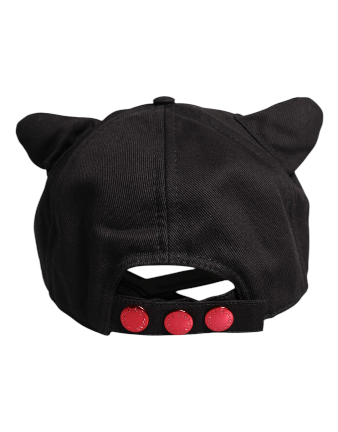 Dolce &amp; Gabbana Black Cotton Logo Patch 6 Panels Baseball Cap Hat