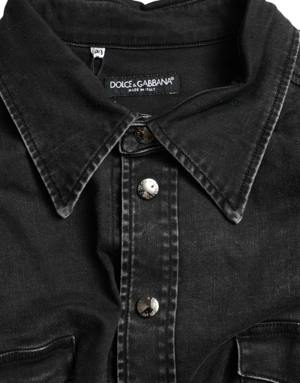 Dolce & Gabbana Shirts - Black Cotton Long Sleeve Denim Casual Shirt